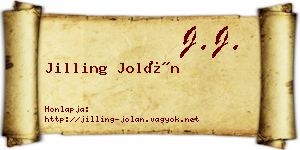 Jilling Jolán névjegykártya